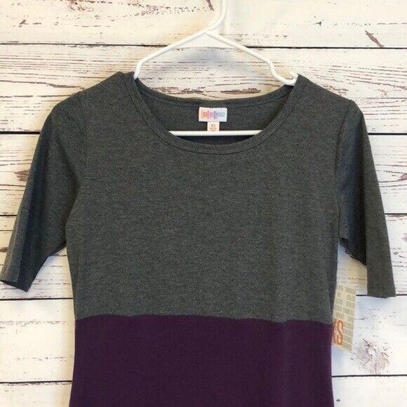 Lularoe‎ Colorblock mauve plum gray Julia dress Women’s Size XS - Picture 3 of 6